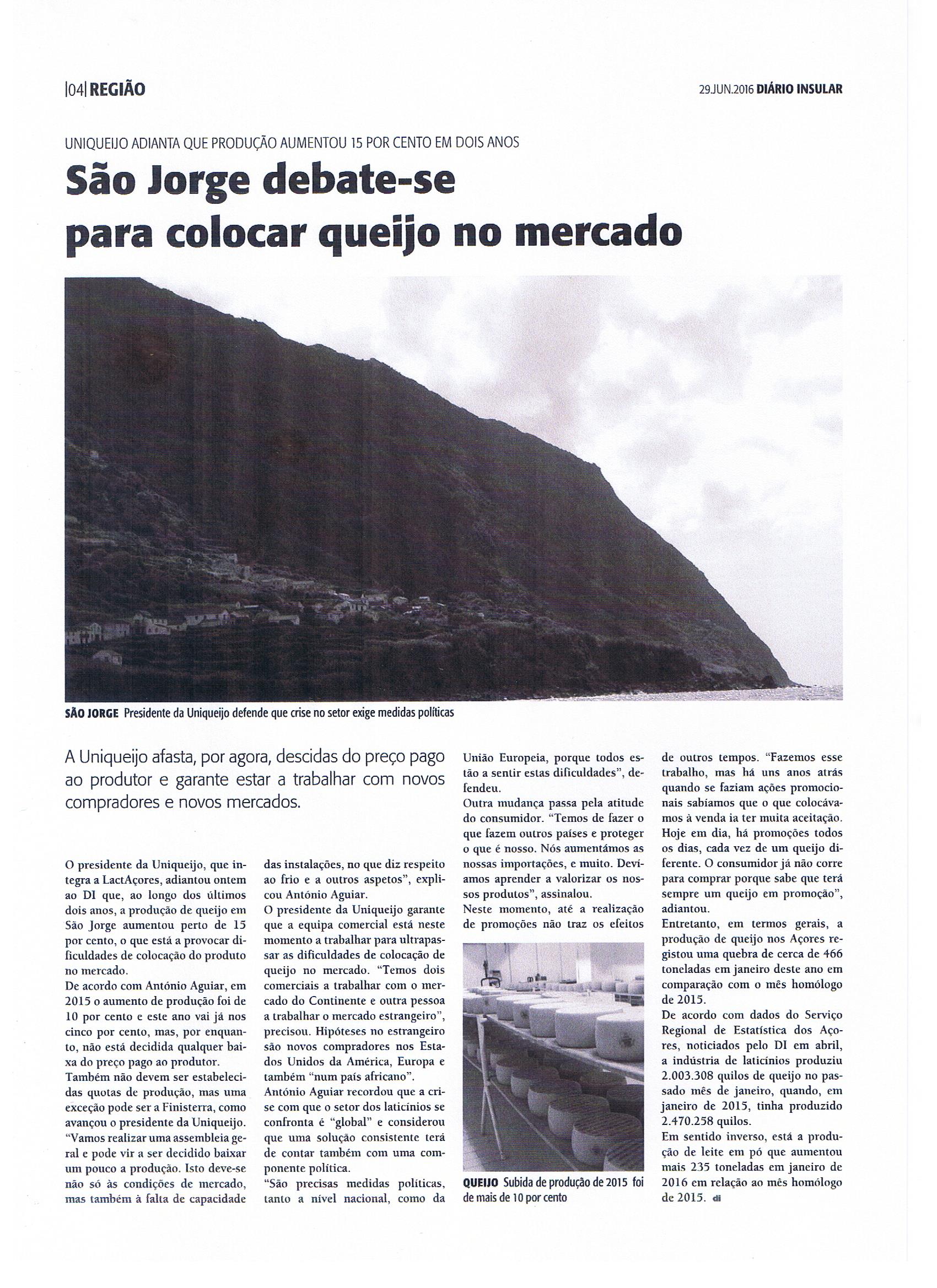 PREOCUPAÇÃO OU ALERTA? QUEIJO DE SÃO JORGE COM FALTA DE MERCADO.