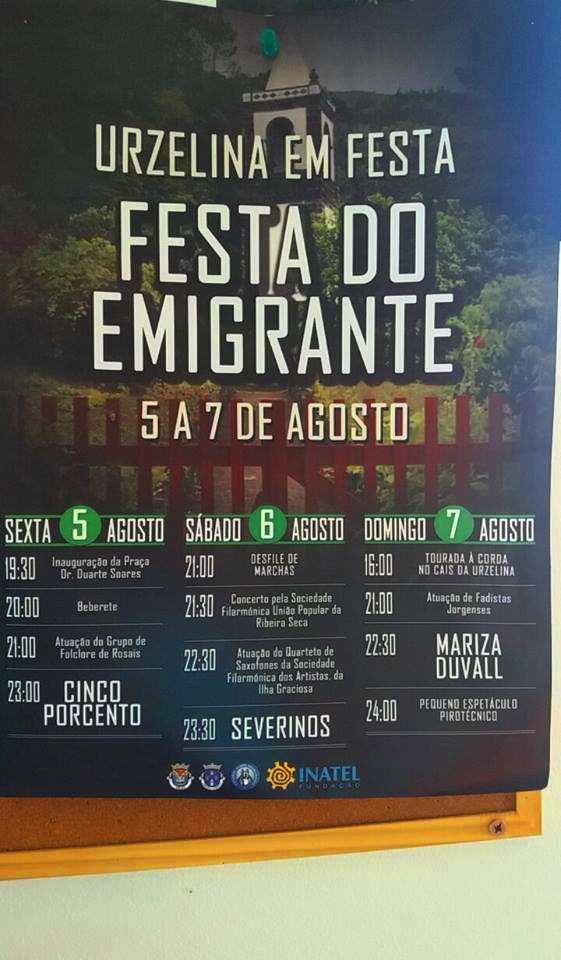 URZELINA EM FESTA – FESTA DO EMIGRANTE – (Ilha de São Jorge) (5 a 7 de Agosto)
