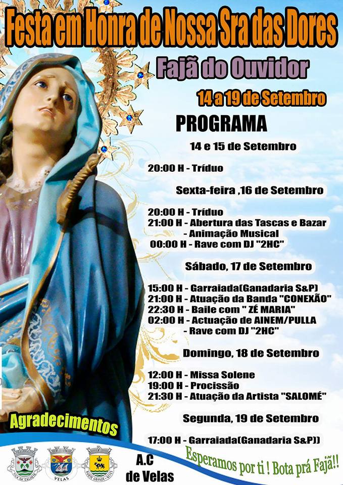 FESTA DE Nª SRª DAS DORES – FAJÃ DO OUVIDOR – ILHA DE SÃO JORGE (14 a 19 de Setembro)