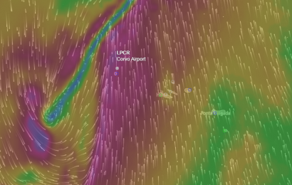 Proteção Civil alerta para previsão de chuva forte e trovoada no Grupo Ocidental dos Açores (Flores e Corvo)