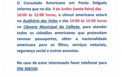 Cônsul Americana estará no dia 9 de Junho na Ilha de São Jorge