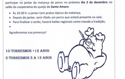 CASA DO POVO DE SANTO AMARO PROMOVE JANTAR DA MATANÇA / BAILES REGIONAIS (2 de Dezembro) – Ilha de São Jorge