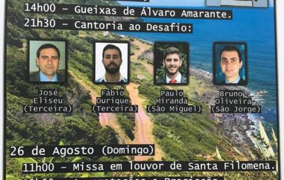 FESTA DE SANTA FILOMENA – Fajã da Penedia / Norte Pequeno (25 e 26 – Programa) – Ilha de Jorge
