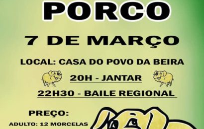 JANTAR DE MATANÇA DE PORCO – PRÓXIMO SÁBADO DIA 7 DE MARÇO – CASA DO POVO DE VELAS (BEIRA) – Ilha de São Jorge