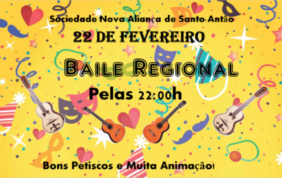 BAILE REGIONAL NA SOCIEDADE NOVA ALIANÇA EM SANTO ANTÃO – Próximo sábado dia 22 – Ilha de São Jorge